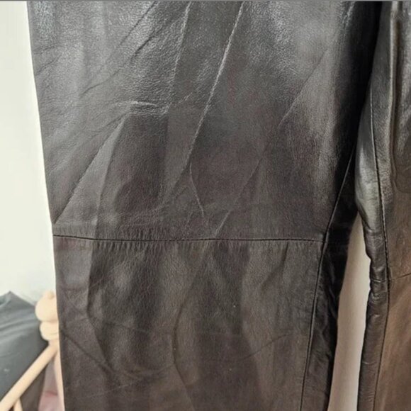 Vintage black genuine leather pant size 27 - Picture 7 of 9
